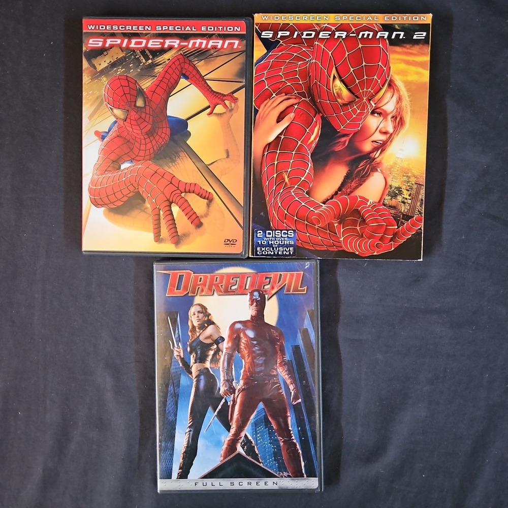 Marvel Adventure DVD's Spiderman, Spiderman 2, DareDevil